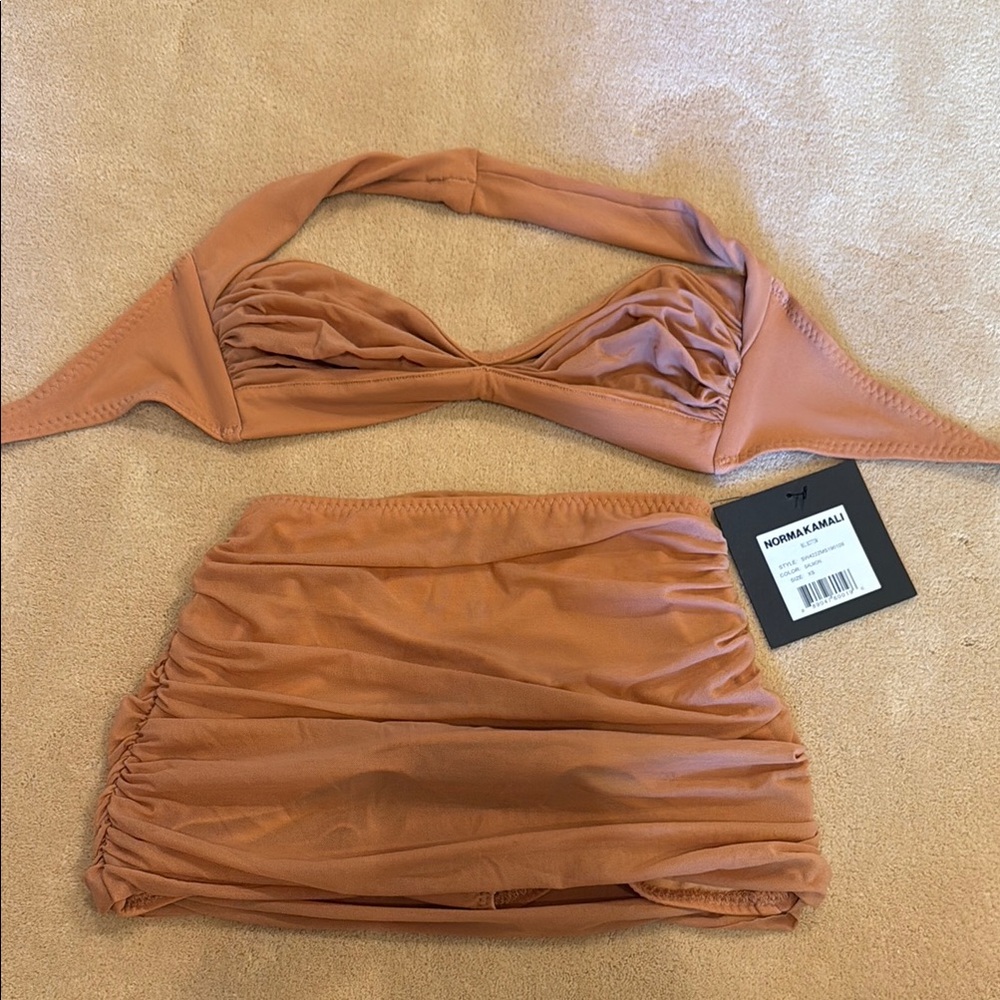 Norma Kamali Salmon Bikini Set (top:small/bottom: xs)